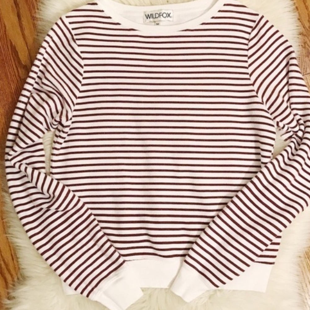 Wildfox burgundy striped sweatshirt